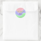 Rond Retro Chic Handmade with Love Personalized Sticker (Sac)