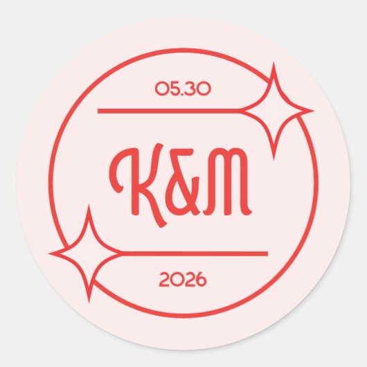Rond Retro Diner Inspired Wedding Invitation Sticker (Devant)