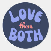 Rond Retro Les Aime Tous Les Deux Sticker Texte (Devant)