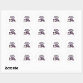 Rond Retro Possum Socially Exhausted Vinyl Sticker (Feuille)