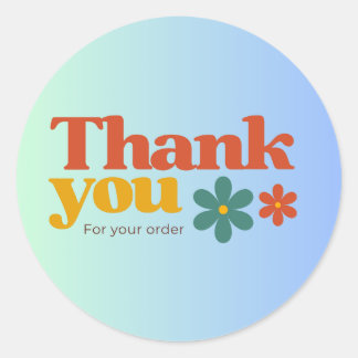 Rond Retro Thank You Sticker