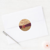 Rond RIBBON IMPRIMÉ, Feuilles d'automne, Sticker 1,5" - (Enveloppe)