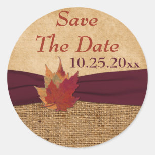 Rond RIBBON IMPRIMÉ, Feuilles d'automne, Sticker 1,5" -
