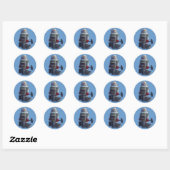 Rond Robot de jouet rétro Numéro 7 Sticker (Feuille)