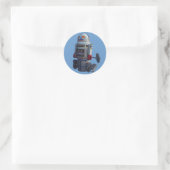 Rond Robot de jouet rétro Numéro 7 Sticker (Sac)