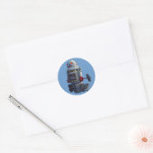 Rond Robot de jouet rétro Numéro 7 Sticker (Enveloppe)