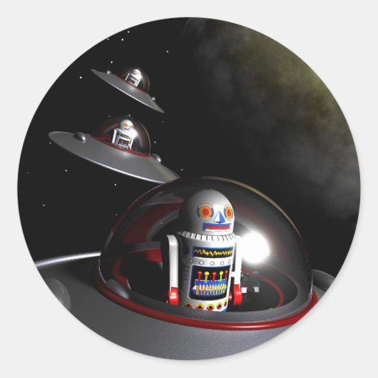 Rond ROBOT - Sticker à 7 soucoupes (Devant)