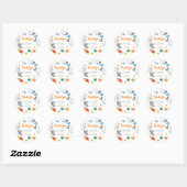 Rond Rocket Ship Thank You Sticker Space Baby Shower (Feuille)