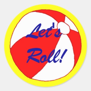 Rond Roll Funny Beach Ball Sticker