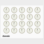 Rond Romantic Couple Silhouette Wedding Sticker Seal (Feuille)
