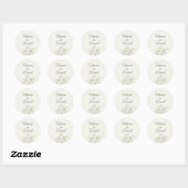 Rond Romantic Floral Wedding Envelope Seal Sticker (Feuille)