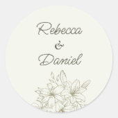 Rond Romantic Floral Wedding Envelope Seal Sticker (Devant)