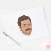 Rond Ron Swanson Sticker Parks et Rec (Enveloppe)