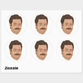 Rond Ron Swanson Sticker Parks et Rec (Feuille)