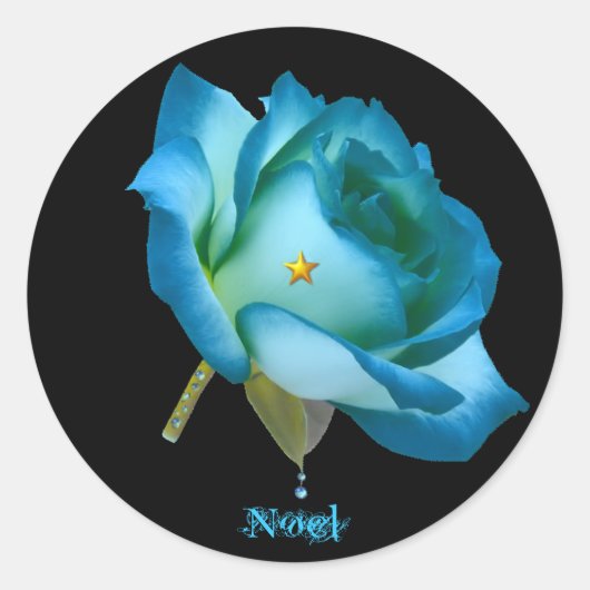 Rond Rose de Noel - Sticker (Devant)