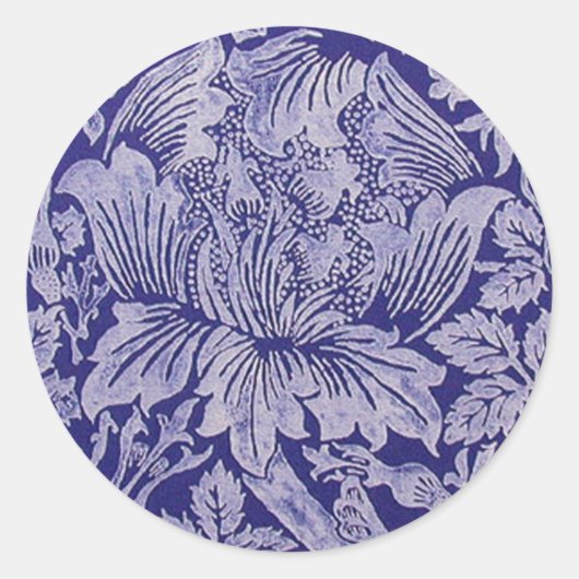 Rond Rose et chardon par William Morris Sticker (Devant)