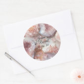 Rond Rose Quartz Romance Wedding Personalized Sticker (Enveloppe)