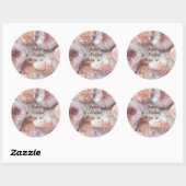 Rond Rose Quartz Romance Wedding Personalized Sticker (Feuille)
