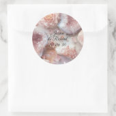 Rond Rose Quartz Romance Wedding Personalized Sticker (Sac)