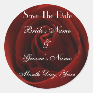 Rond Rose rouge classique Enregistrer le sticker de dat