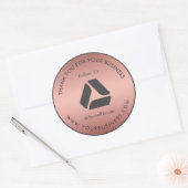 Rond Rosegold & Grey | Sticker LOGO Merci (Enveloppe)