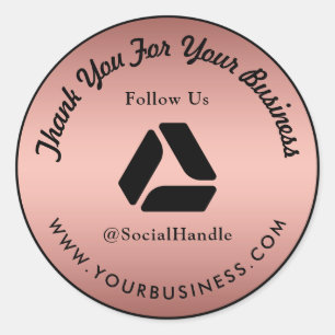 Rond Rosegold & Noir Sticker LOGO Merci