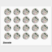 Rond Roses blanches - Sticker (Feuille)
