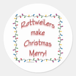 Rond Rottweilers Rendre Noël Joyeux - Sticker