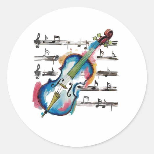 Rond Round abstract violin sticker (Devant)