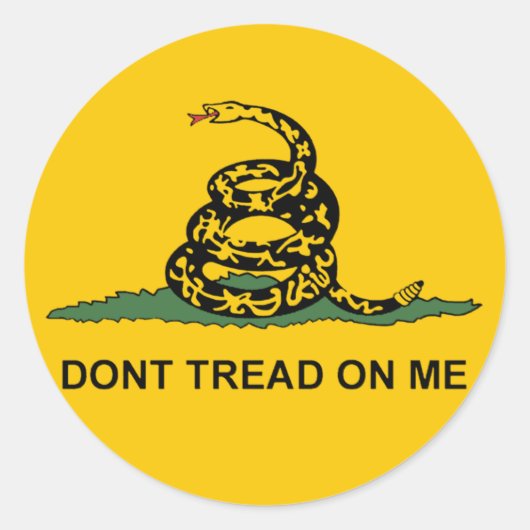 Rond Round Dont Tread on Me Sticker -gadsden tea party (Devant)