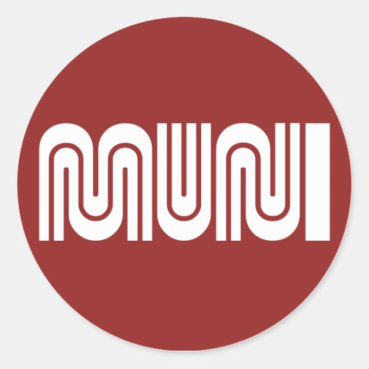 Rond Round Maroon San Francisco Muni Sticker (Devant)