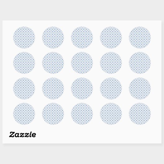 Rond Round sticker design featuring a blue and white (Feuille)