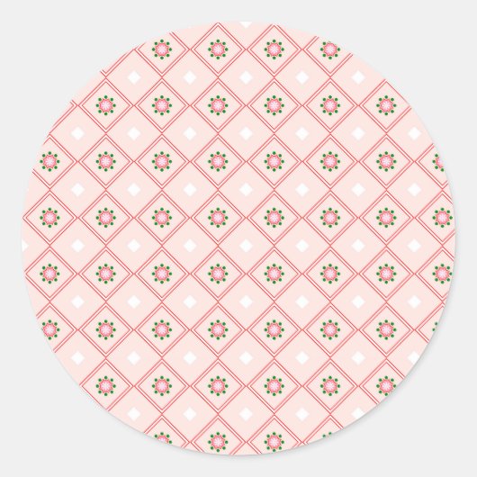 Rond Round sticker design featuring pink and white (Devant)