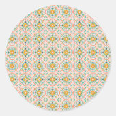 Rond Round sticker with a floral geometric pattern (Devant)