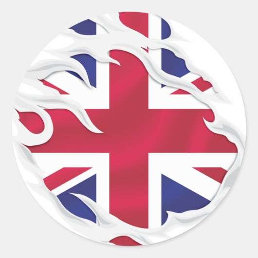 Rond Royaume-Uni Sticker Classic Round Drapeau (Devant)