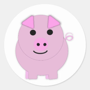 Rond roze bleekachtig ronde sticker
