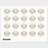 Rond RSVP - Sticker en damas beige (Feuille)