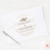 Rond Ruban mariage - Sticker rose (Enveloppe)
