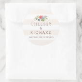 Rond Ruban mariage - Sticker rose (Sac)