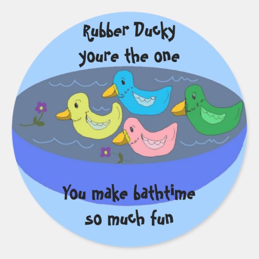 Rond Rubber Ducky - Bathtime sticker (Devant)