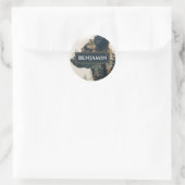 Rond Rustic Dog Name Label Sticker (Sac)