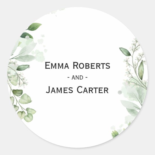 Rond Rustic Folk Greenery Round Sticker (Devant)