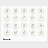 Rond Rustic Homemade with Love Sketch Bakery Sticker (Feuille)