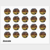 Rond Rustic mountain cabin sticker  (Feuille)
