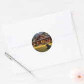 Rond Rustic mountain cabin sticker  (Enveloppe)