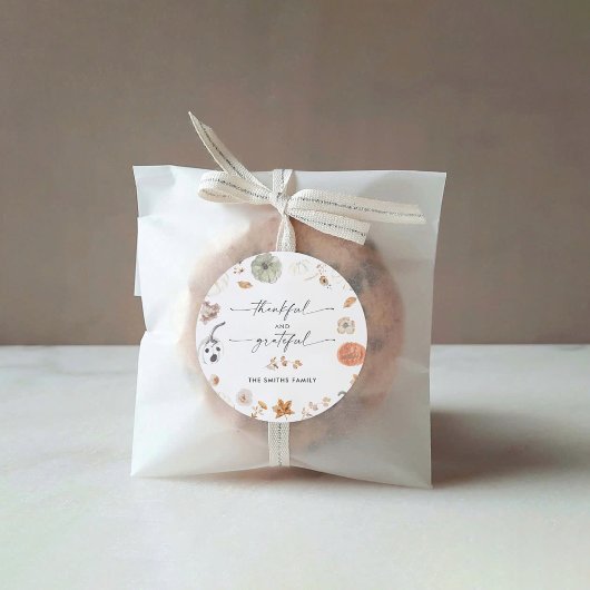 Rond Rustic Pumpkins Thanksgiving Dinner Sticker