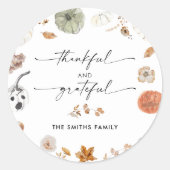 Rond Rustic Pumpkins Thanksgiving Dinner Sticker (Devant)