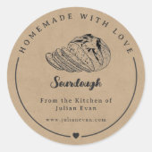 Rond Rustique fait maison avec amour croquis Sticker So (Devant)