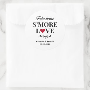 Rond S’more Love Mariage Classic Round Sticker