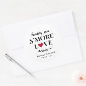 Rond S’more Love Mariage Classic Round Sticker (Enveloppe)